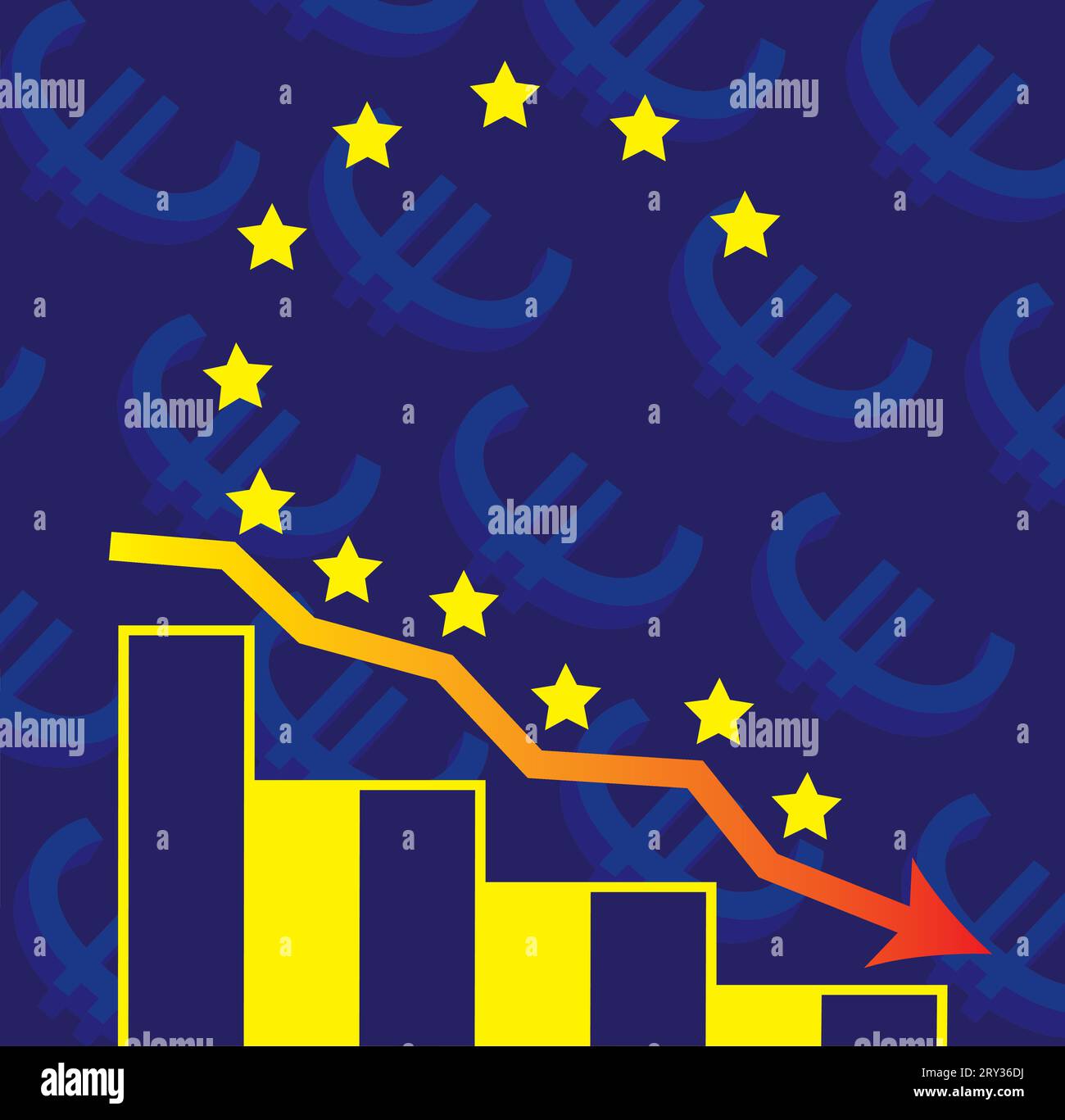 Tableau de la crise économique de l'UE Illustration de Vecteur