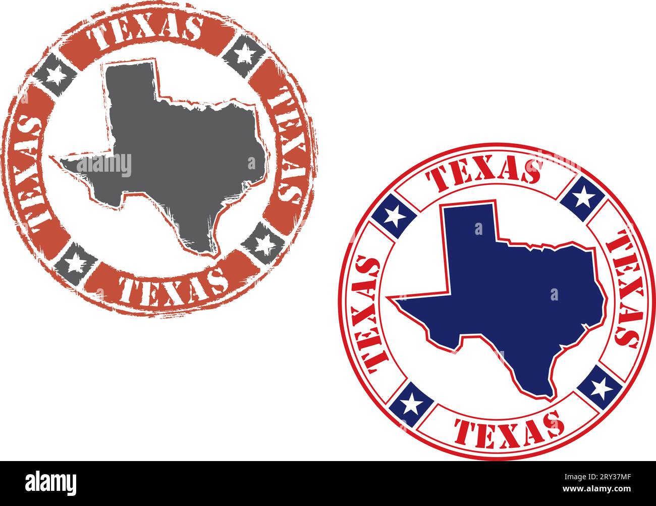 Série de 2 timbres du Texas Illustration de Vecteur