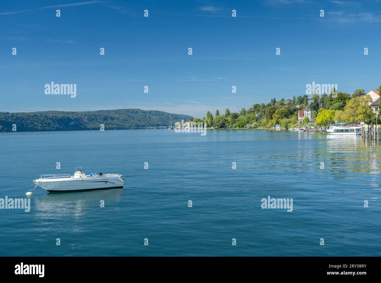 Ueberlingen sur le lac de Constance, promenade au bord du lac. Baden-Wuerttemberg, Allemagne, Europe Banque D'Images