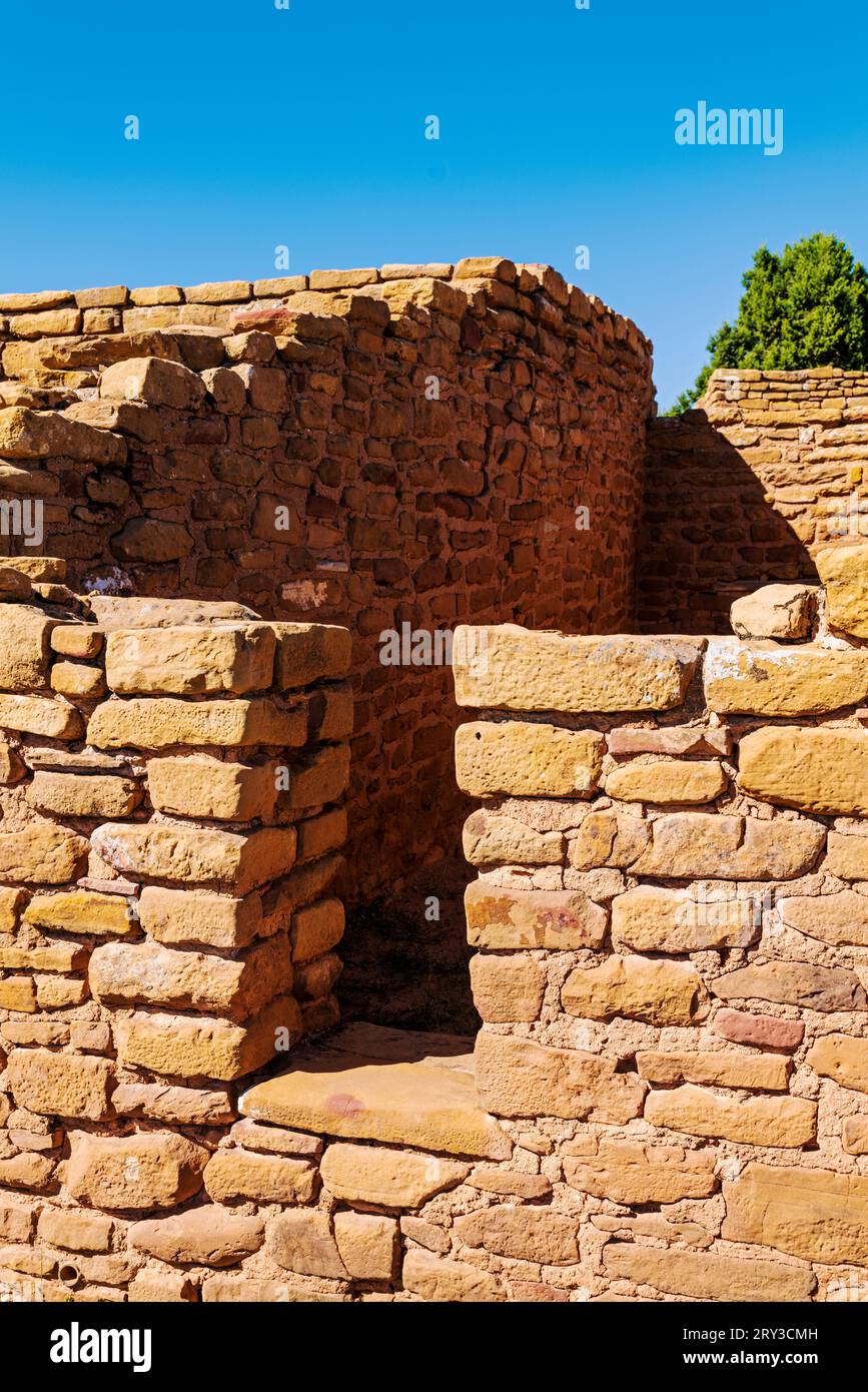 Détail de brique adobe ; Far View House ; Mesa Verde National Park ; Colorado ; USA Banque D'Images