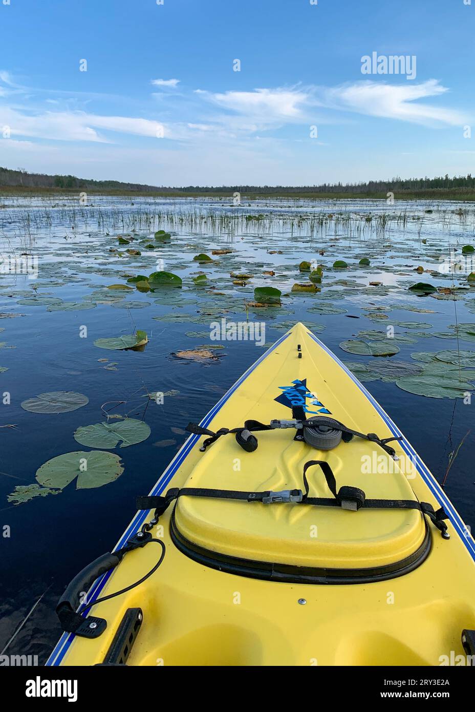 Une des choses que j'aime faire pour les loisirs de plein air dans le comté de Door est le kayak dans les nombreux ruisseaux et lacs intérieurs là-bas, ainsi que le lac Michigan. Banque D'Images