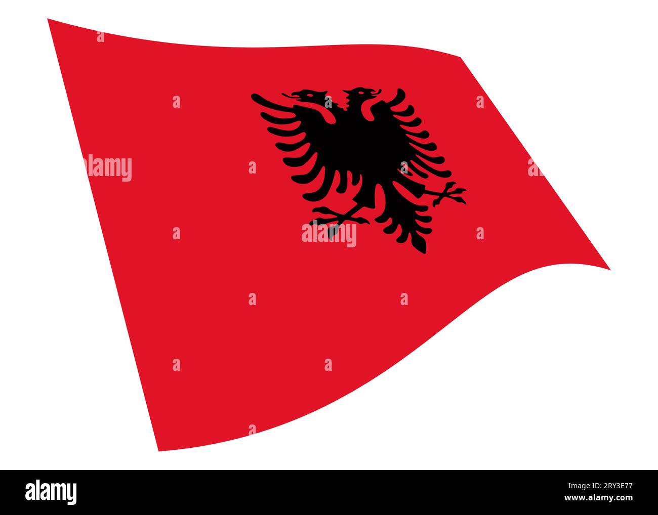 Motif drapeau ondulant Albanie avec chemin de détourage Banque D'Images