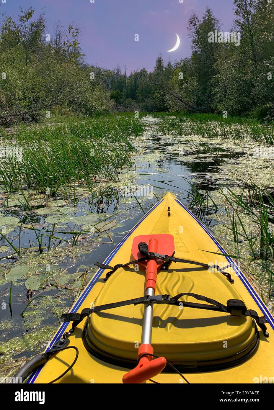 Une des choses que j'aime faire pour les loisirs de plein air dans le comté de Door est le kayak dans les nombreux ruisseaux et lacs intérieurs là-bas, ainsi que le lac Michigan. Banque D'Images