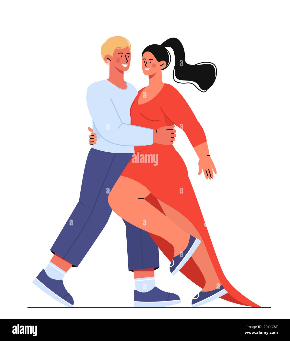Concept de vecteur de danse de couple Illustration de Vecteur