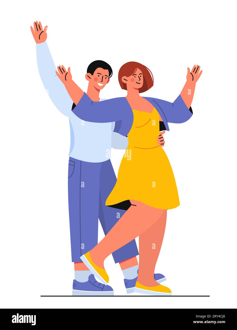 Concept de vecteur de danse de couple Illustration de Vecteur