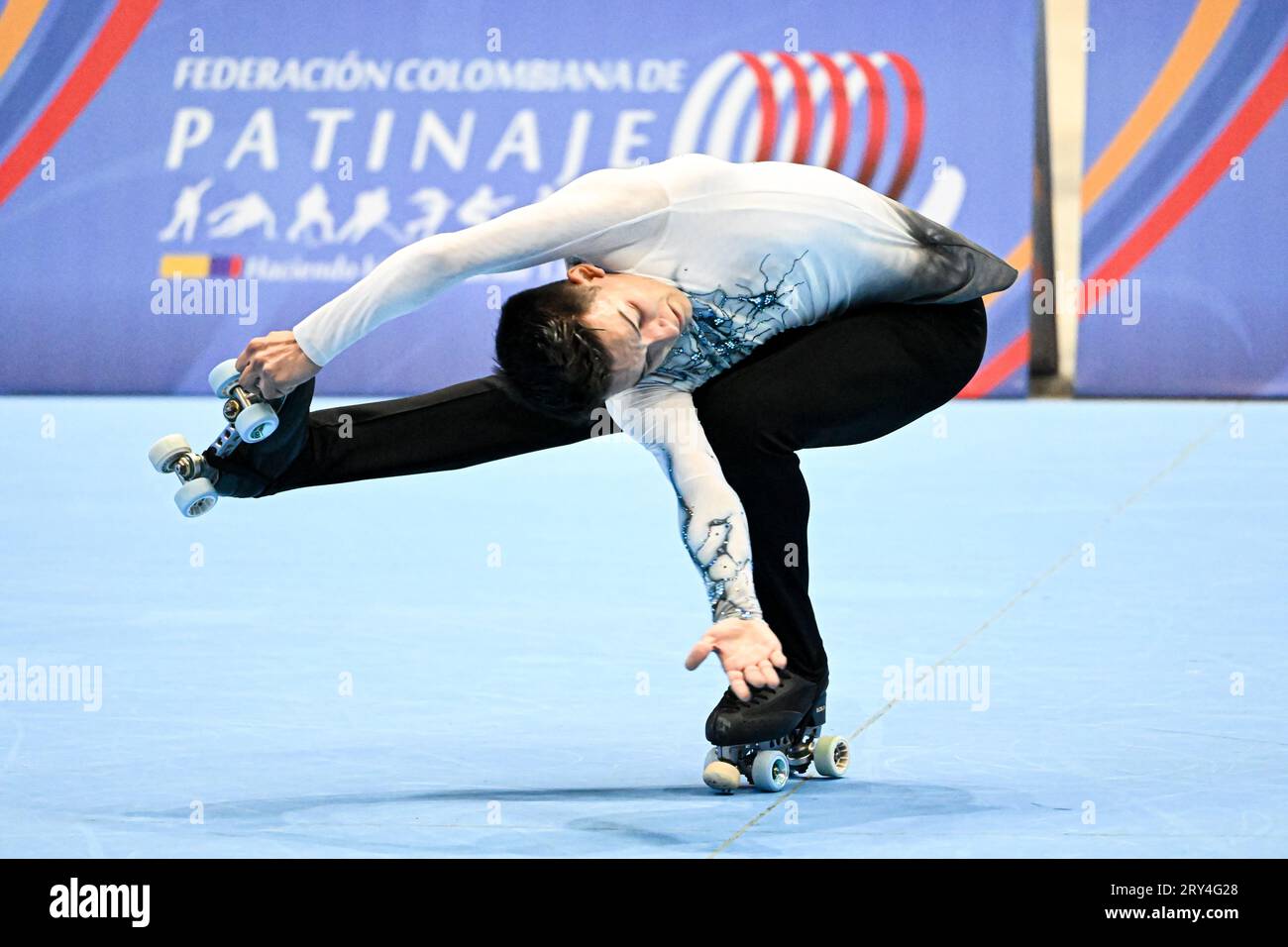 Colombie. 27 septembre 2023 Arnau PEREZ MONTERO (ESP), lors du Junior hommes, Programme long, aux Championnats du monde de patinage artistique Ibagu-Tolima 2023, au Parque Deportivo Municipal, le 27 septembre 2023 à Ibagu, Colombie. Crédit : Raniero Corbelletti/AFLO/Alamy Live News Banque D'Images