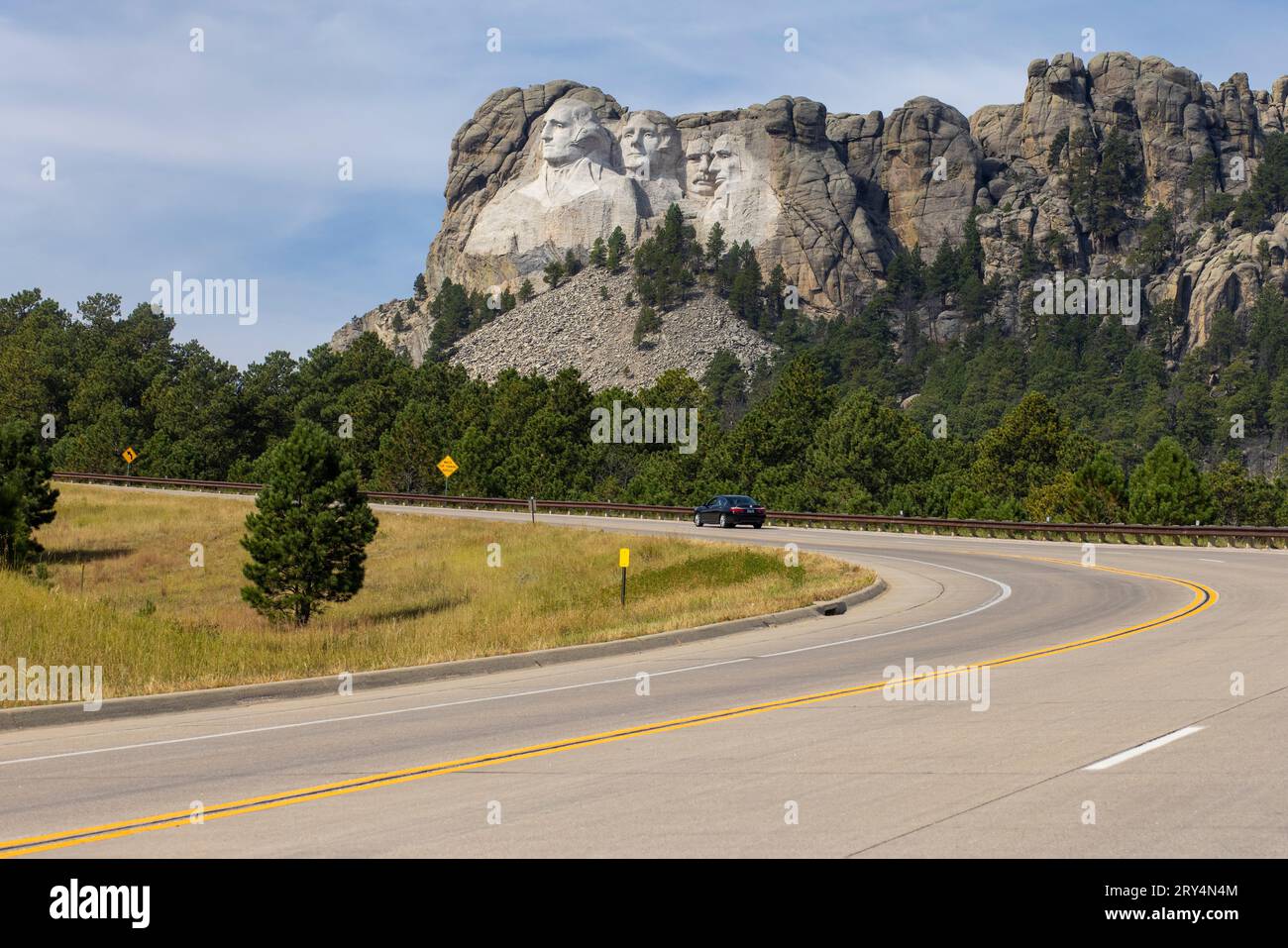 Le monument commémoratif national du mont Rushmore est une sculpture colossale sculptée dans la face granitique du mont Rushmore. George Washington, Thomas Jefferson, Theodore Banque D'Images