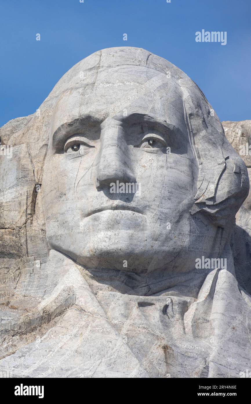 Le monument commémoratif national du mont Rushmore est une sculpture colossale sculptée dans la face granitique du mont Rushmore. George Washington, Thomas Jefferson, Theodore Banque D'Images