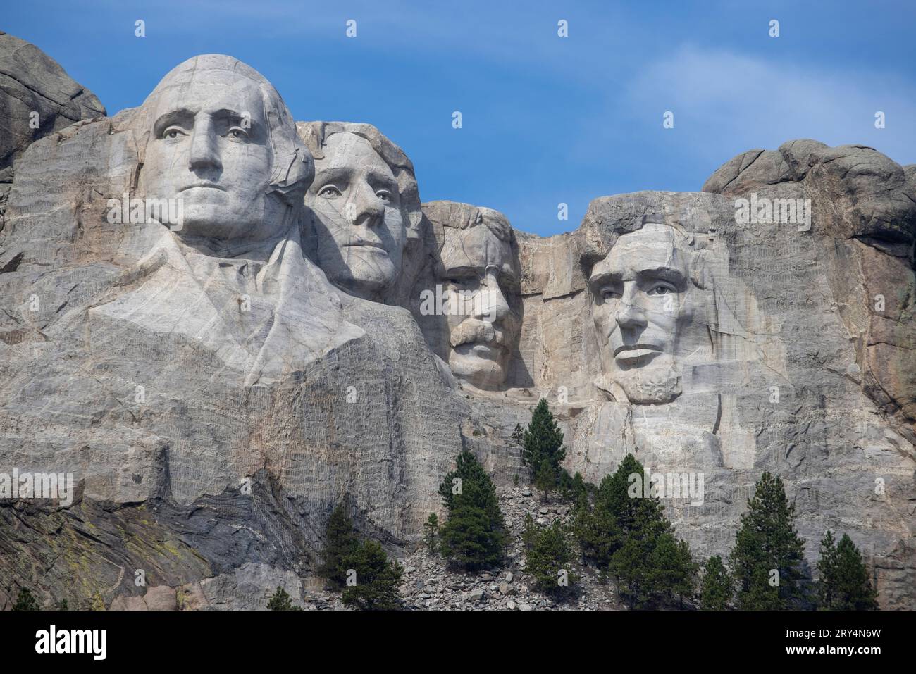 Le monument commémoratif national du mont Rushmore est une sculpture colossale sculptée dans la face granitique du mont Rushmore. George Washington, Thomas Jefferson, Theodore Banque D'Images