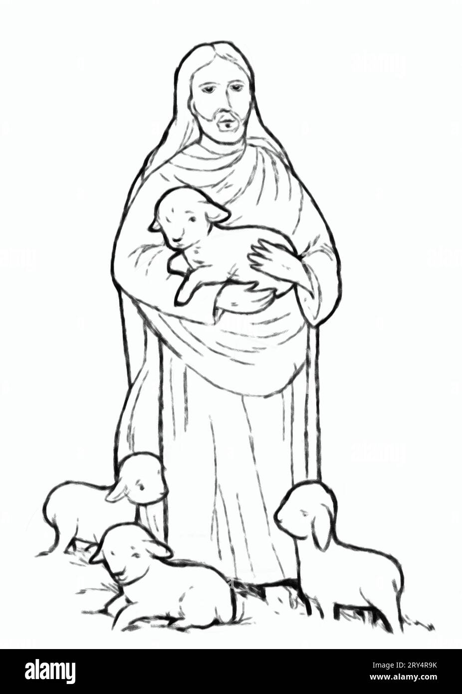 calme jésus messie et résurrection avec illustration de fond de nature pour les enfants Banque D'Images