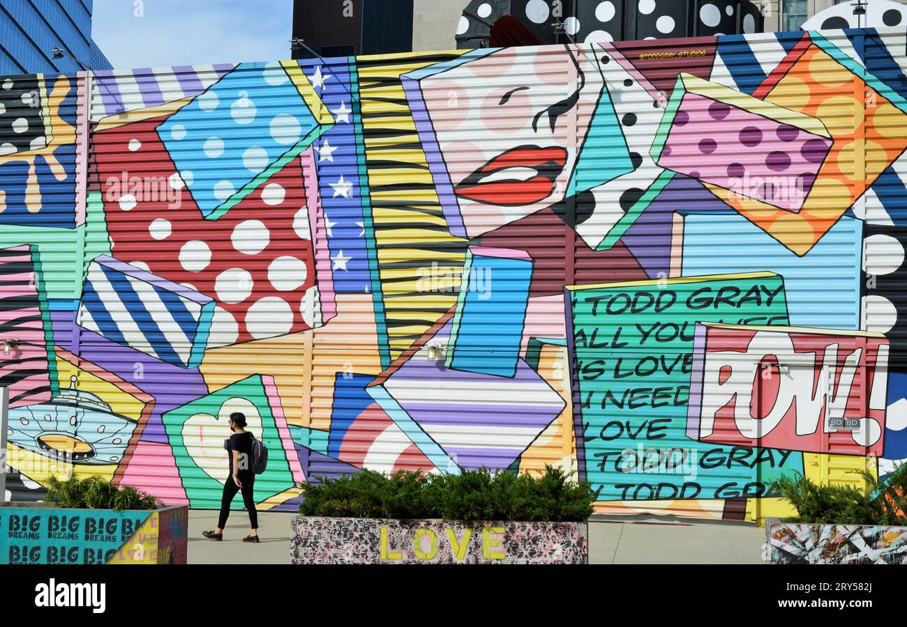 Street art dans le Lower Manhattan, New York, USA Banque D'Images