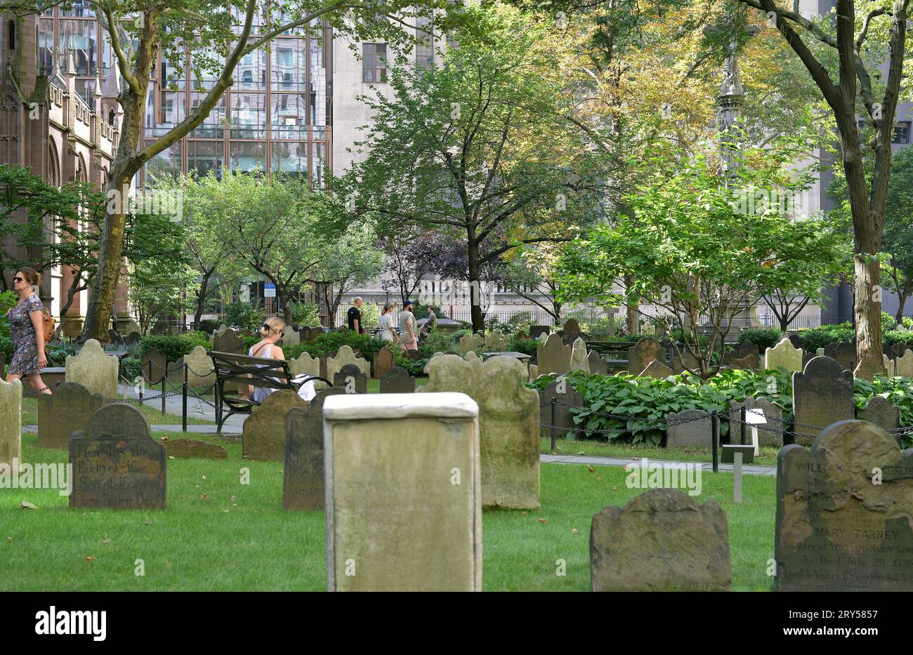 Cimetière Trinity Church à Manhattan, New York.USA Banque D'Images