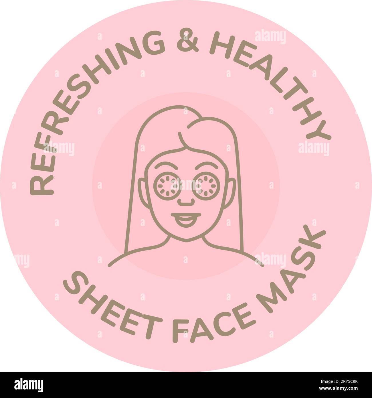 Masque facial rafraîchissant et sain, étiquette logotype Illustration de Vecteur