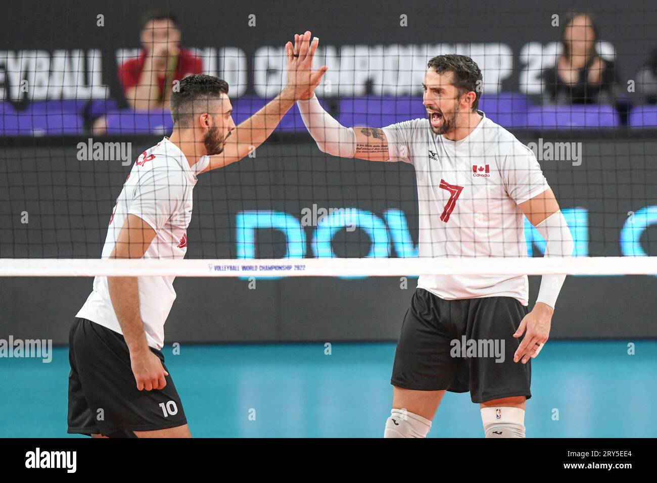 Stephen Maar, Ryan Sclater (Canada). Championnat du monde de volleyball 2022. Banque D'Images