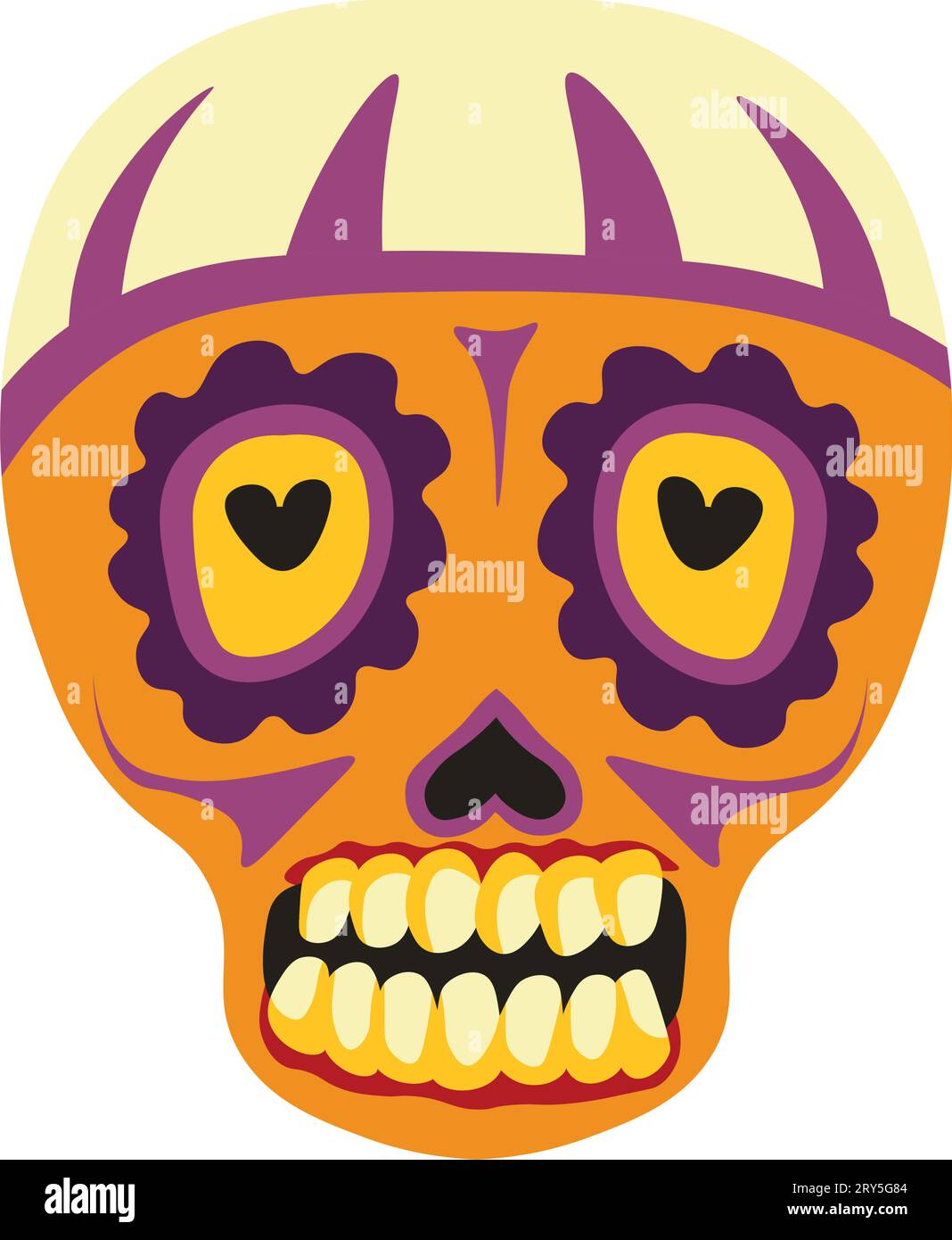 Dias de los muertos, crâne coloré avec flore Illustration de Vecteur