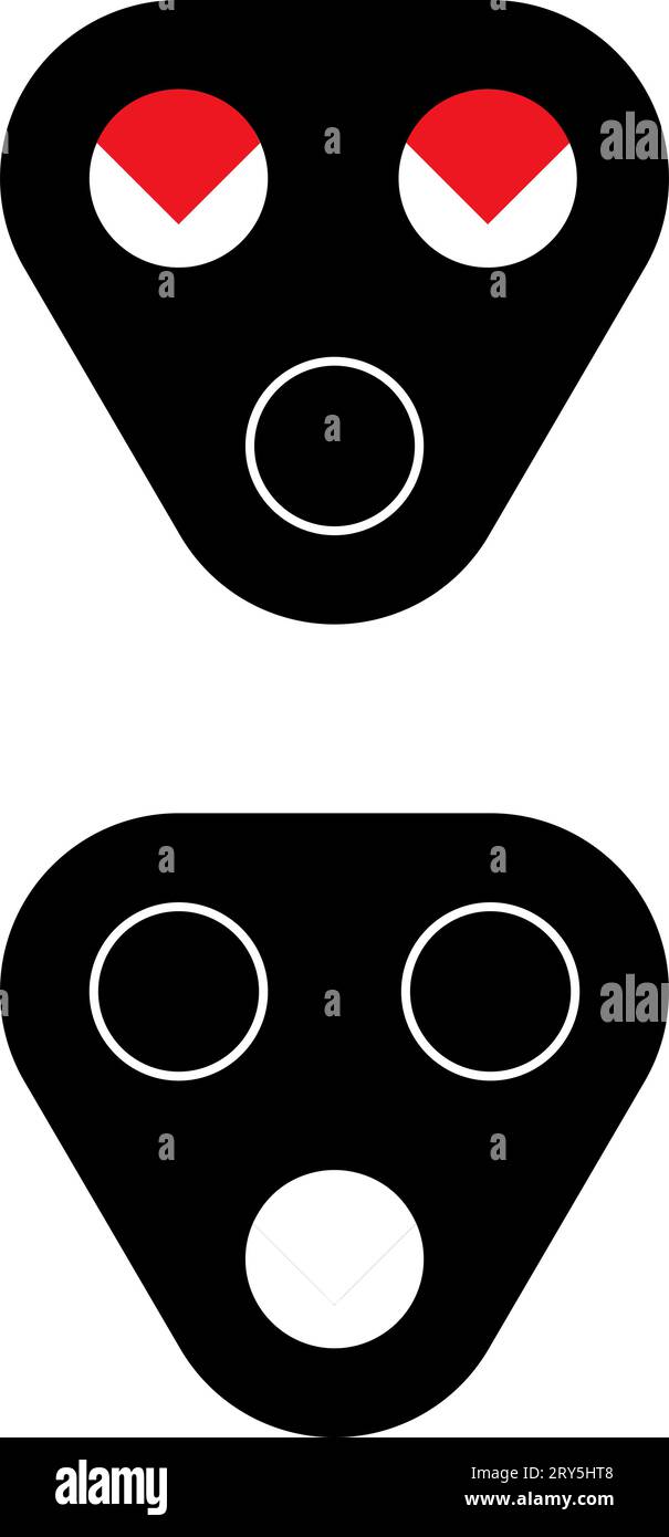 Feux au passage à niveau., feux de circulation, signalisation routière en Suède Illustration de Vecteur