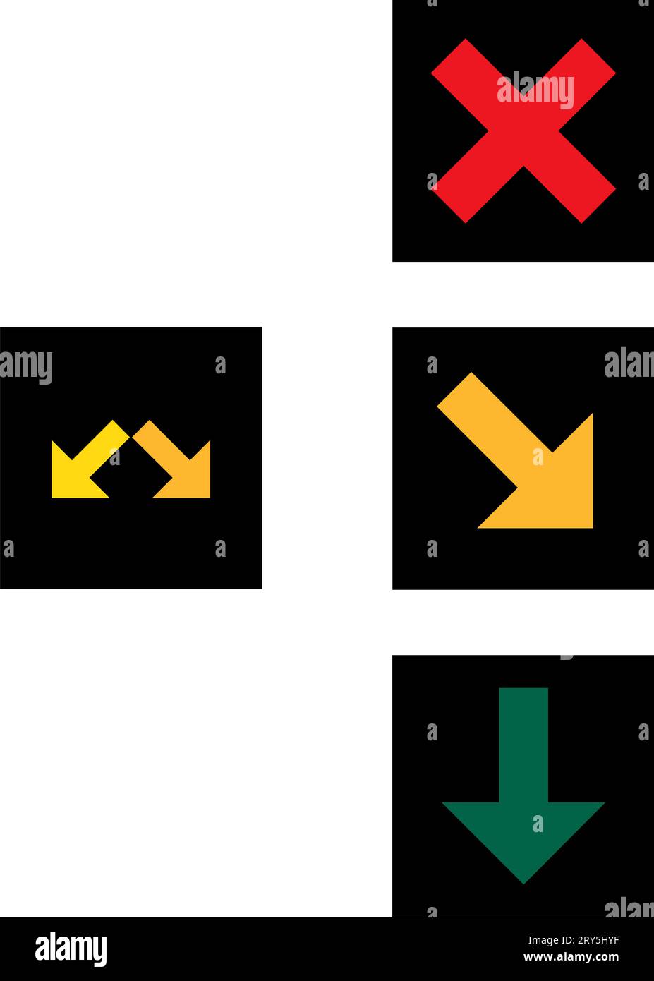 Signaux de contrôle de voie., feux de circulation, signalisation routière en Suède Illustration de Vecteur