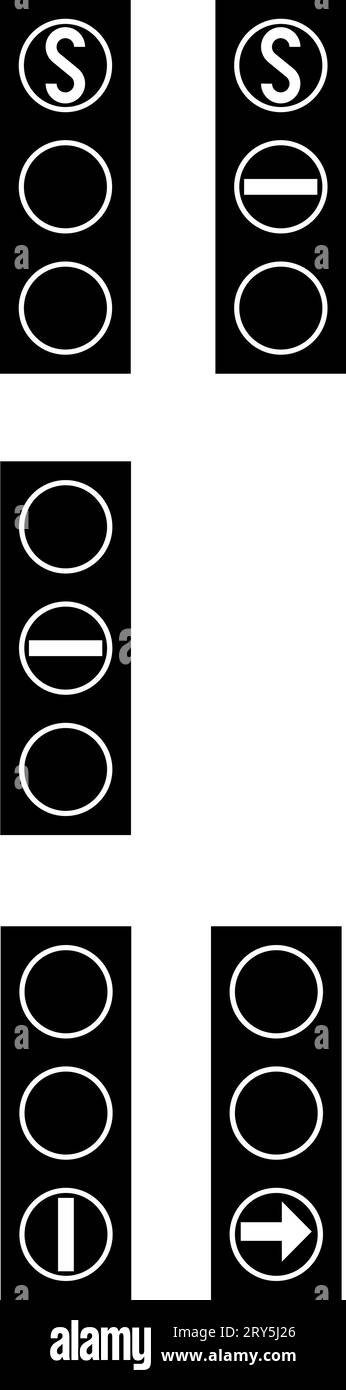 Feux de transports publics., feux de circulation, signalisation routière en Suède Illustration de Vecteur