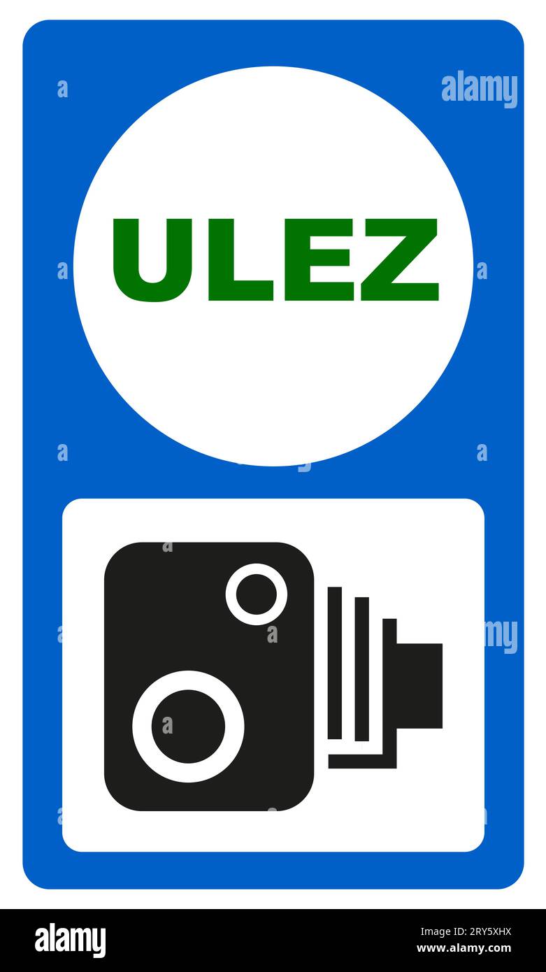 Signe ULEZ - la zone à ultra-faible émission (ULEZ) est une initiative environnementale mise en œuvre dans certaines villes - Illustration vectorielle Illustration de Vecteur