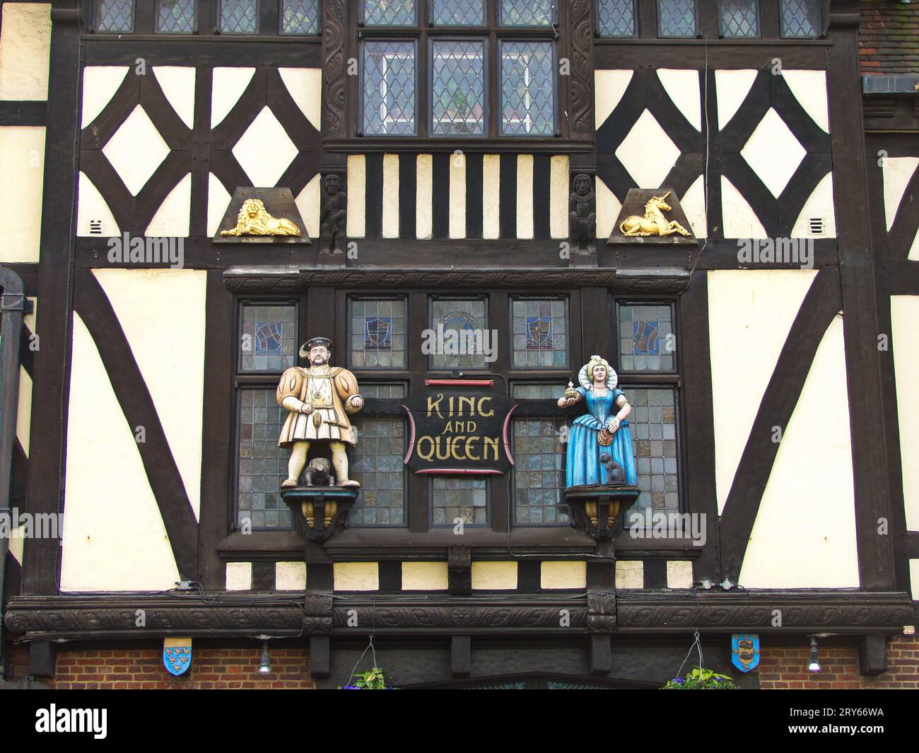 Henry VIII et Anne Boleyn, pub King & Queen, Brighton. Banque D'Images