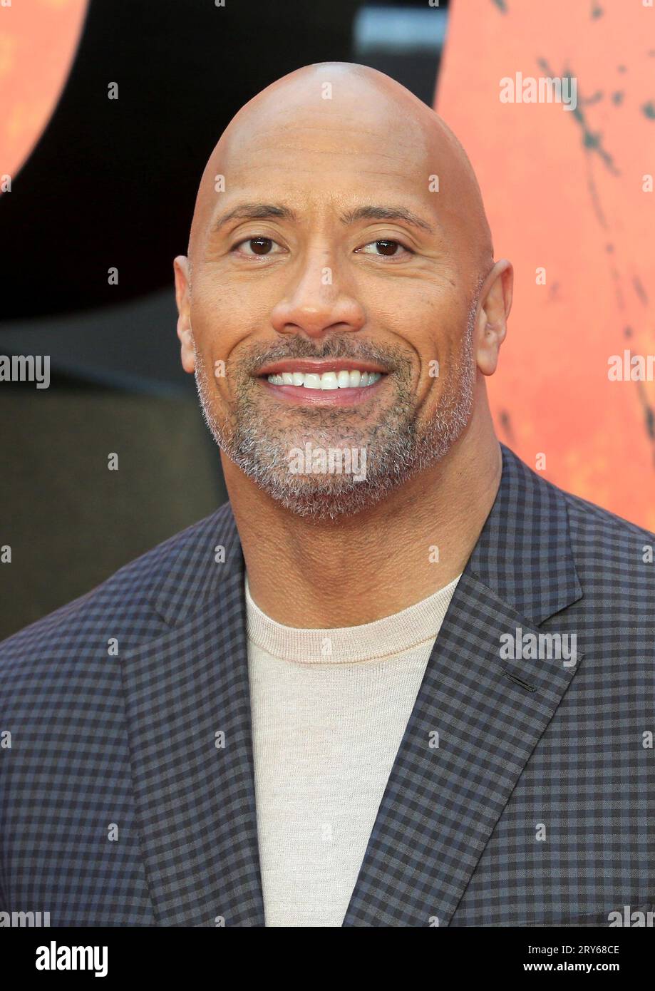 Dwayne Johnson assiste à la première européenne de Rampage au Cineworld Leicester Square à Londres, en Angleterre. (Photo Fred Duval / SOPA Images/Sipa USA) Banque D'Images