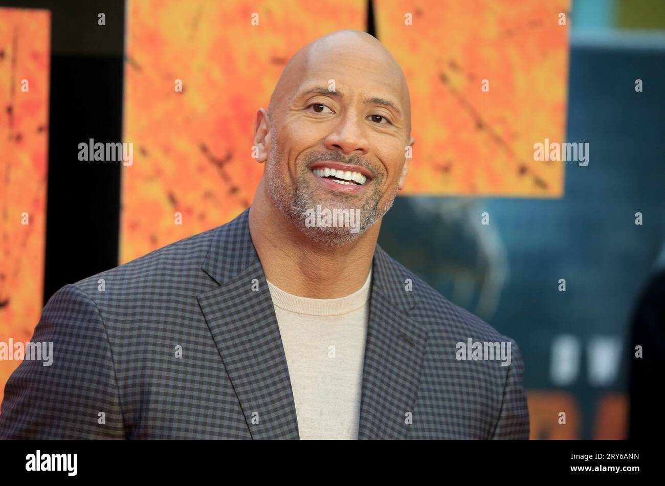 Dwayne Johnson assiste à la première européenne de Rampage au Cineworld Leicester Square à Londres, en Angleterre. Banque D'Images