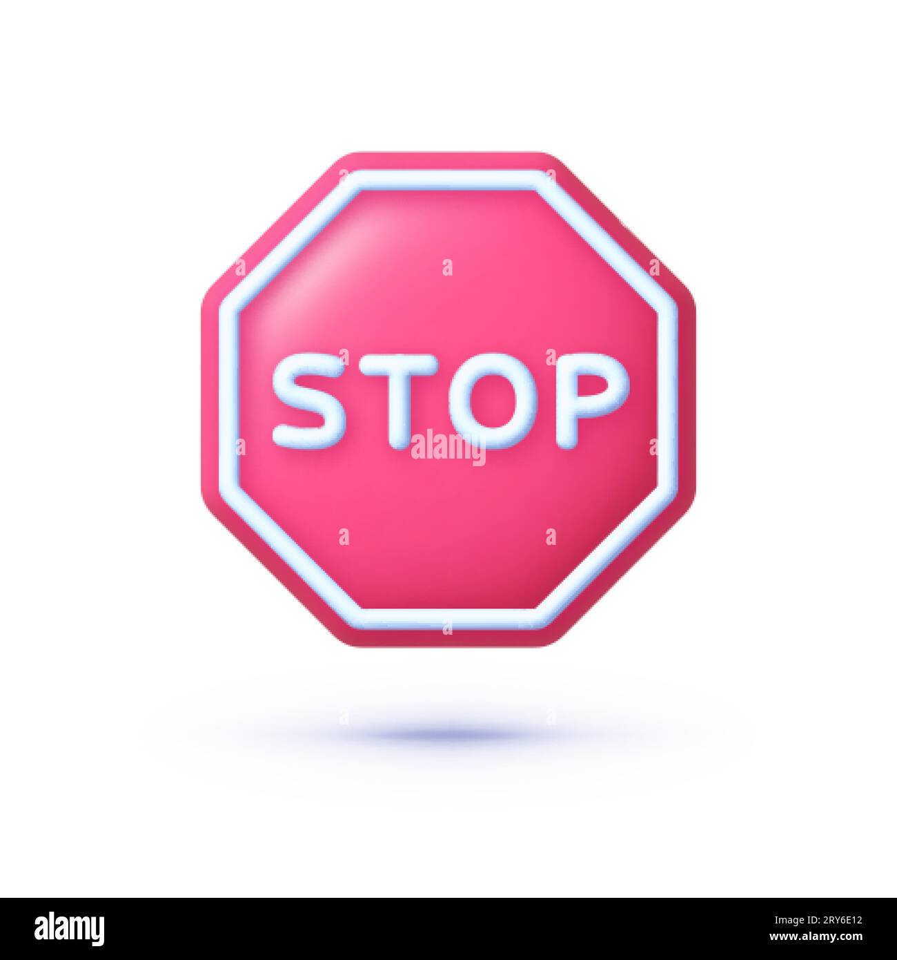 Signe rouge stop 3d sur fond clair. Illustration vectorielle Illustration de Vecteur