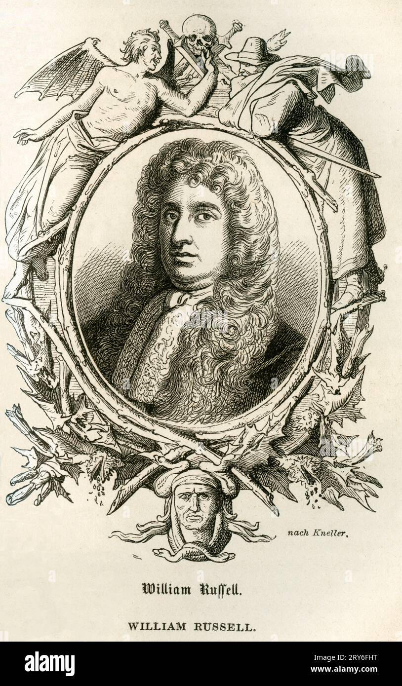 Europa, Großbritannien, Londres, William Russell, Lord Russell, englischer Politiker, Stahlstich aus ' Geschichte von England ' von Thomas Babington Macaulay , übersetzt von Wilhelm Beseler , Druck und Verlag von George Westermann, Braunschweig, 1863 . / Europe, Grande-Bretagne, Londres, William Russell, Lord Russell , homme politique anglais, gravure sur acier de l'histoire de l'Angleterre de Thomas Babington Macaulay, traduction allemande de Wilhelm Beseler, maison d'édition George Westermann, Braunschweig, 1863 . Banque D'Images