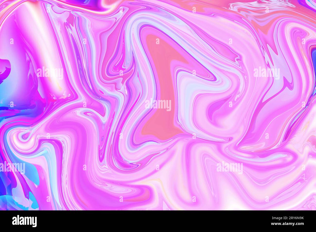 où la fluidité coule orange rose violet psychédélique tourbillon trippy art abstrait fond acrylique Banque D'Images