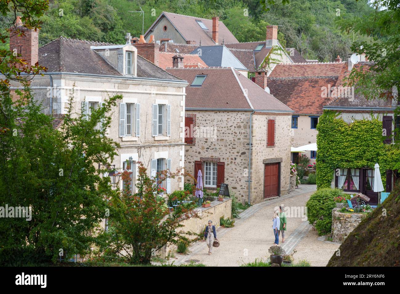 Gargilesse-Dampierre, considéré comme l'un des plus beaux villages de France Banque D'Images