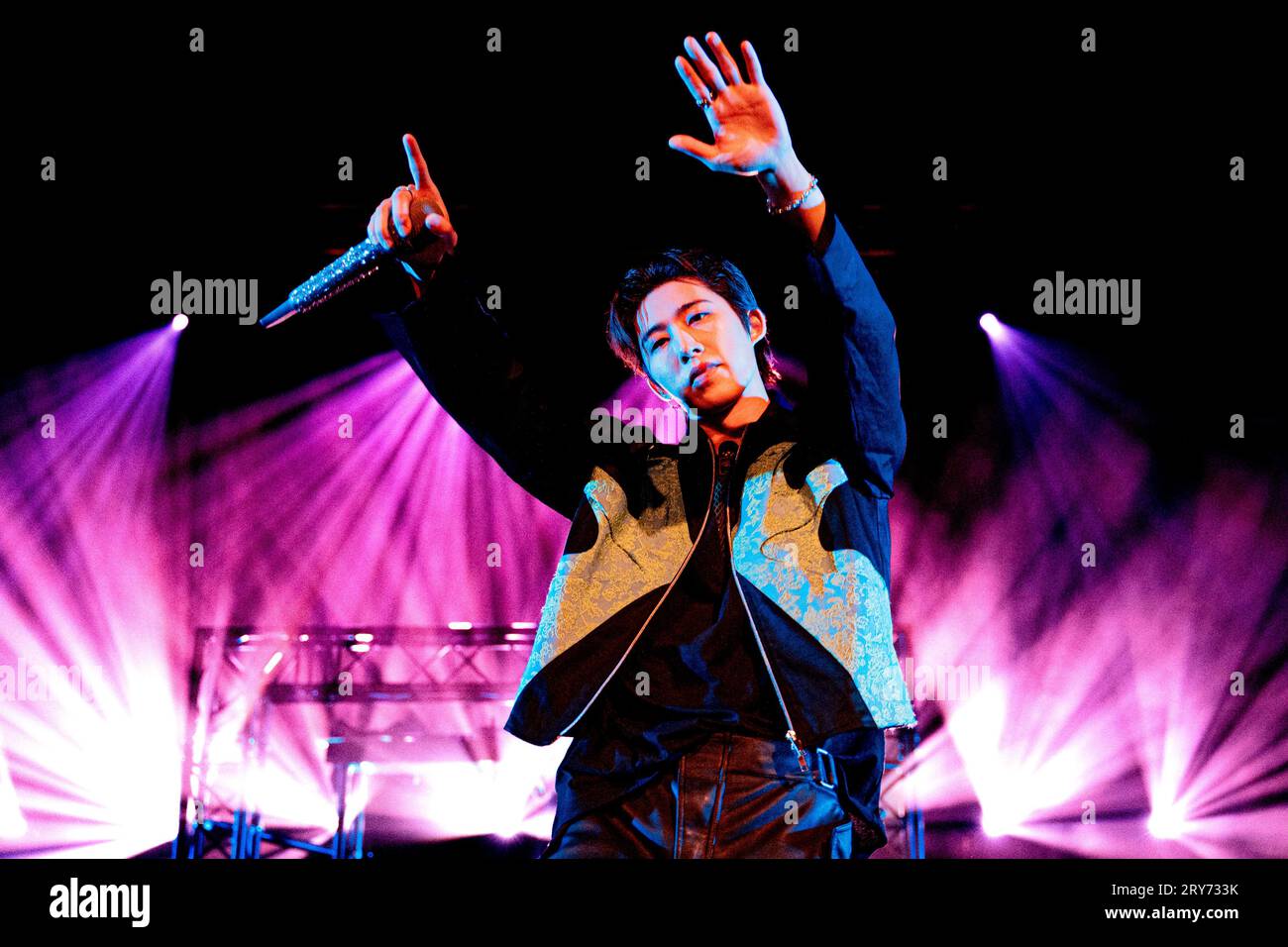 Italie 28 septembre 2023 B.I - le rappeur k-pop Kim Han-bin Love or Die Europe Tour - live au club Alcatraz à Milan © Andrea Ripamonti / Alamy Banque D'Images