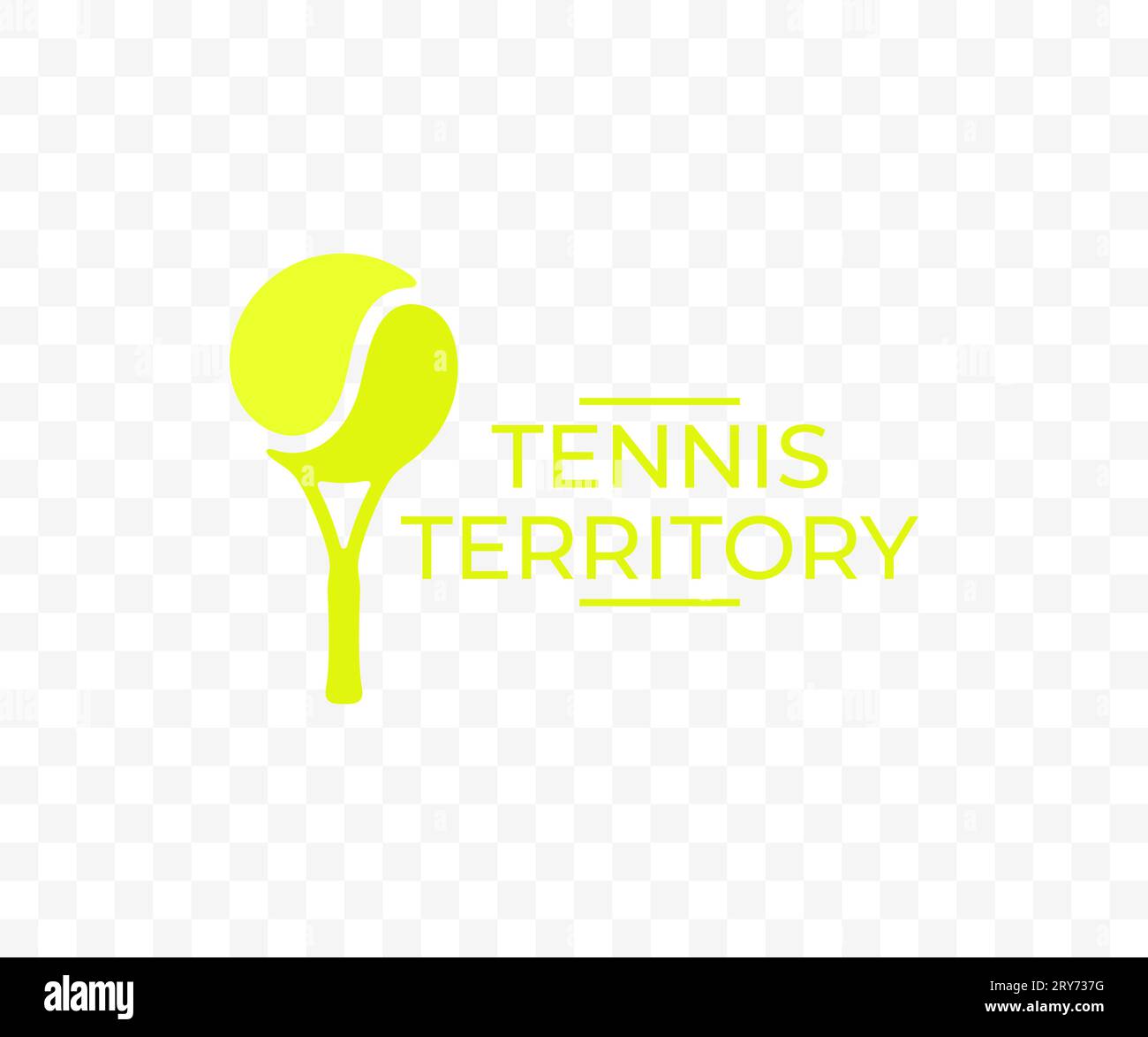 Tennis, raquette et balle en forme d'arbre, design graphique. Sport, court de tennis, nature, plante, loisirs et loisirs, conception vectorielle Illustration de Vecteur