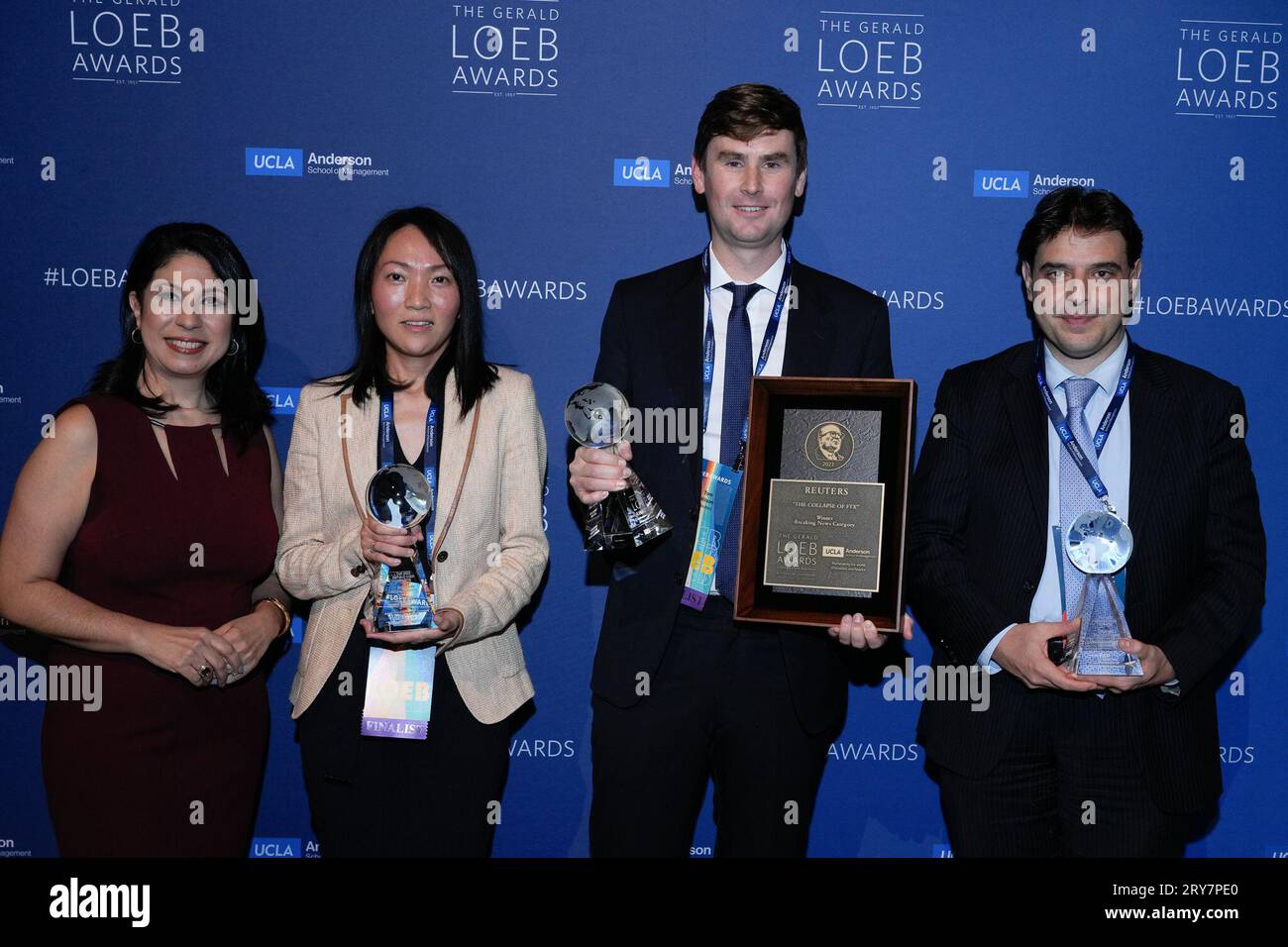 New York, États-Unis. 28 septembre 2023. New York, New York. Jeudi 28 septembre 2023. Gagnant, FTX. Reuters lors des Prix Gerald Loeb 2023 organisés par la UCLA Anderson School of Business, qui ont eu lieu à capitale à New York, le jeudi 28 septembre 2023. Crédit photo : Jennifer Graylock/Alamy Live News Banque D'Images