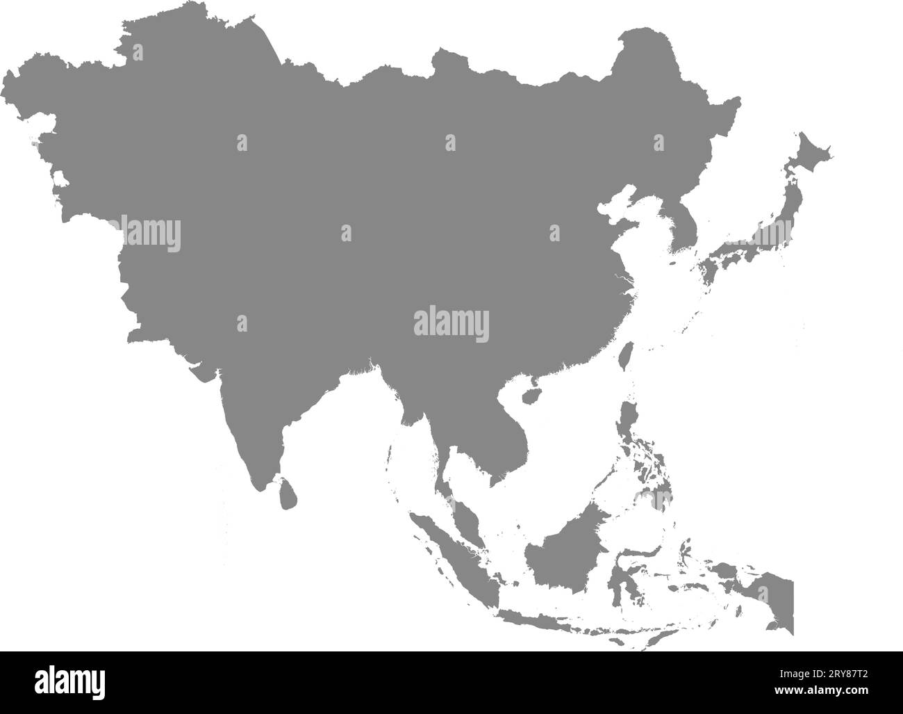 Carte couleur CMJN GRIS de L'ASIE Illustration de Vecteur