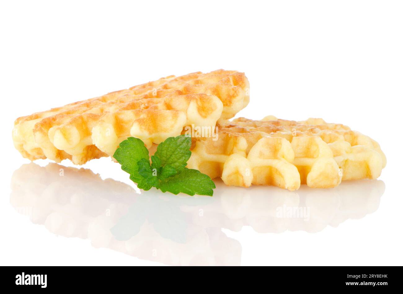 Pile de gaufres sucrées Banque D'Images