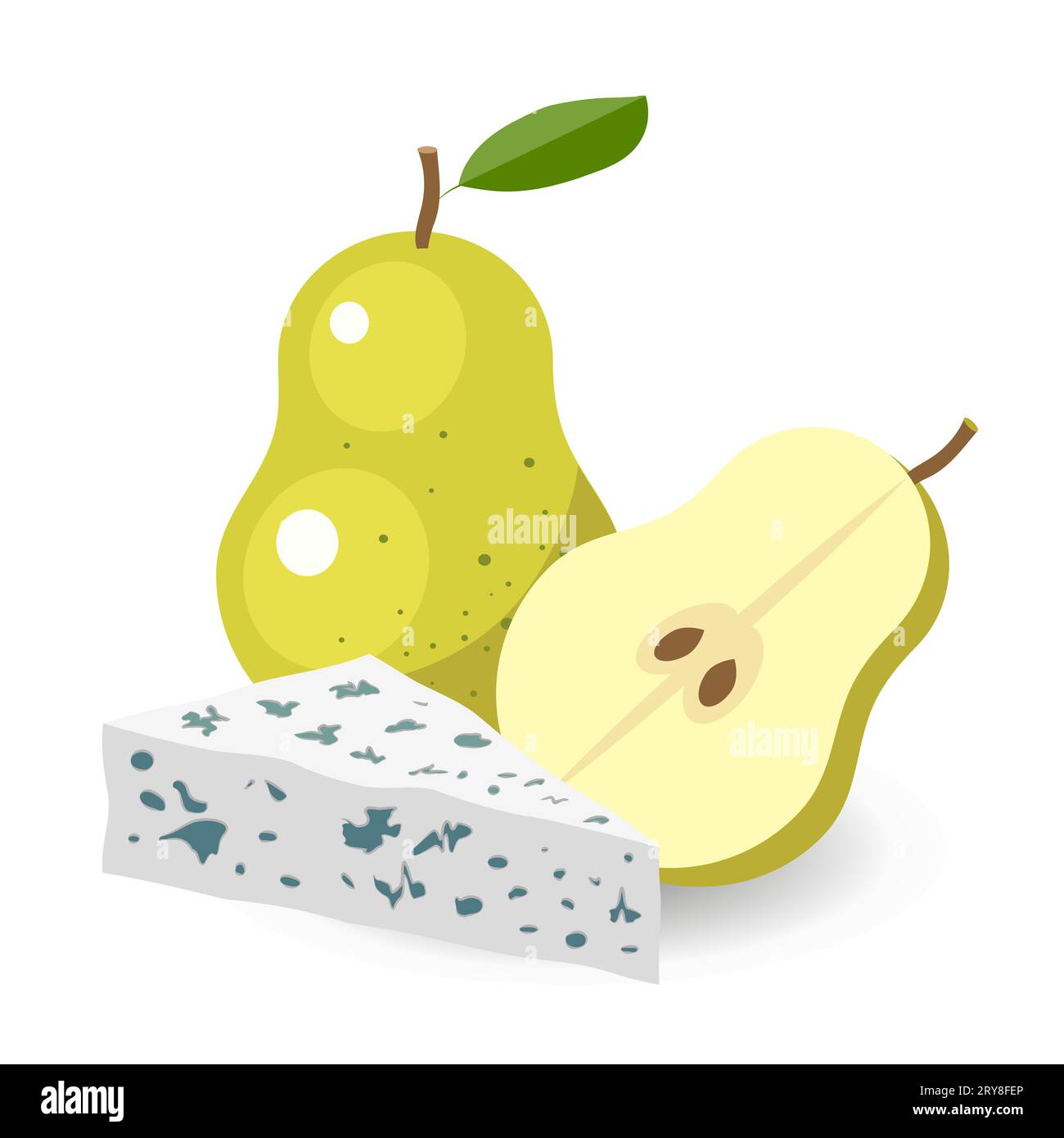Poire au fromage bleu Illustration de Vecteur