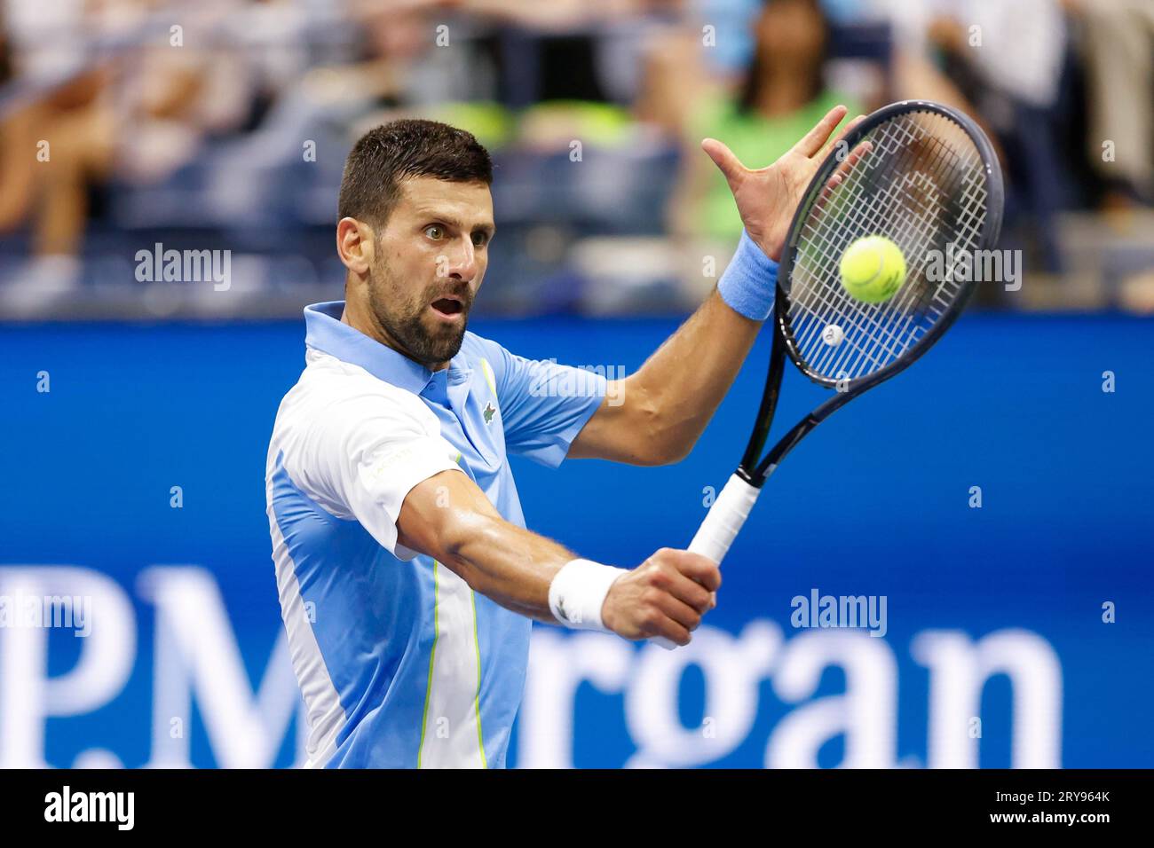 Tennisspieler Novak Djokovic (SRB) à Aktion BEI den US Open 2023, USTA Billie Jean King National tennis Center, Flushing Meadows, Queens, New York Banque D'Images