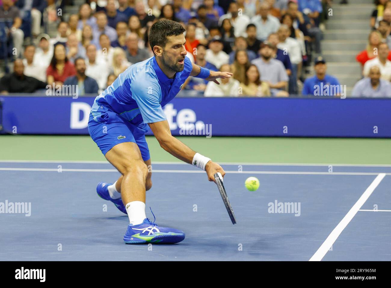 Tennisspieler Novak Djokovic (SRB) à Aktion BEI den US Open 2023, USTA Billie Jean King National tennis Center, Flushing Meadows, Queens, New York Banque D'Images