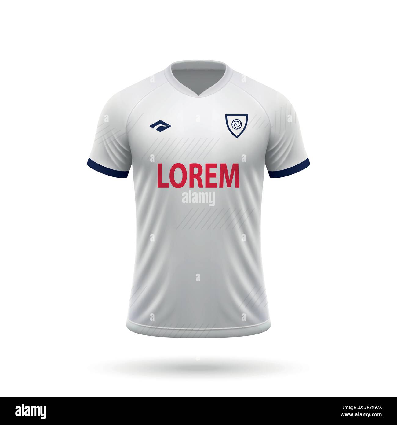 Maillot de football réaliste 3d dans le style Tottenham, modèle de chemise pour kit de football 2023 Illustration de Vecteur