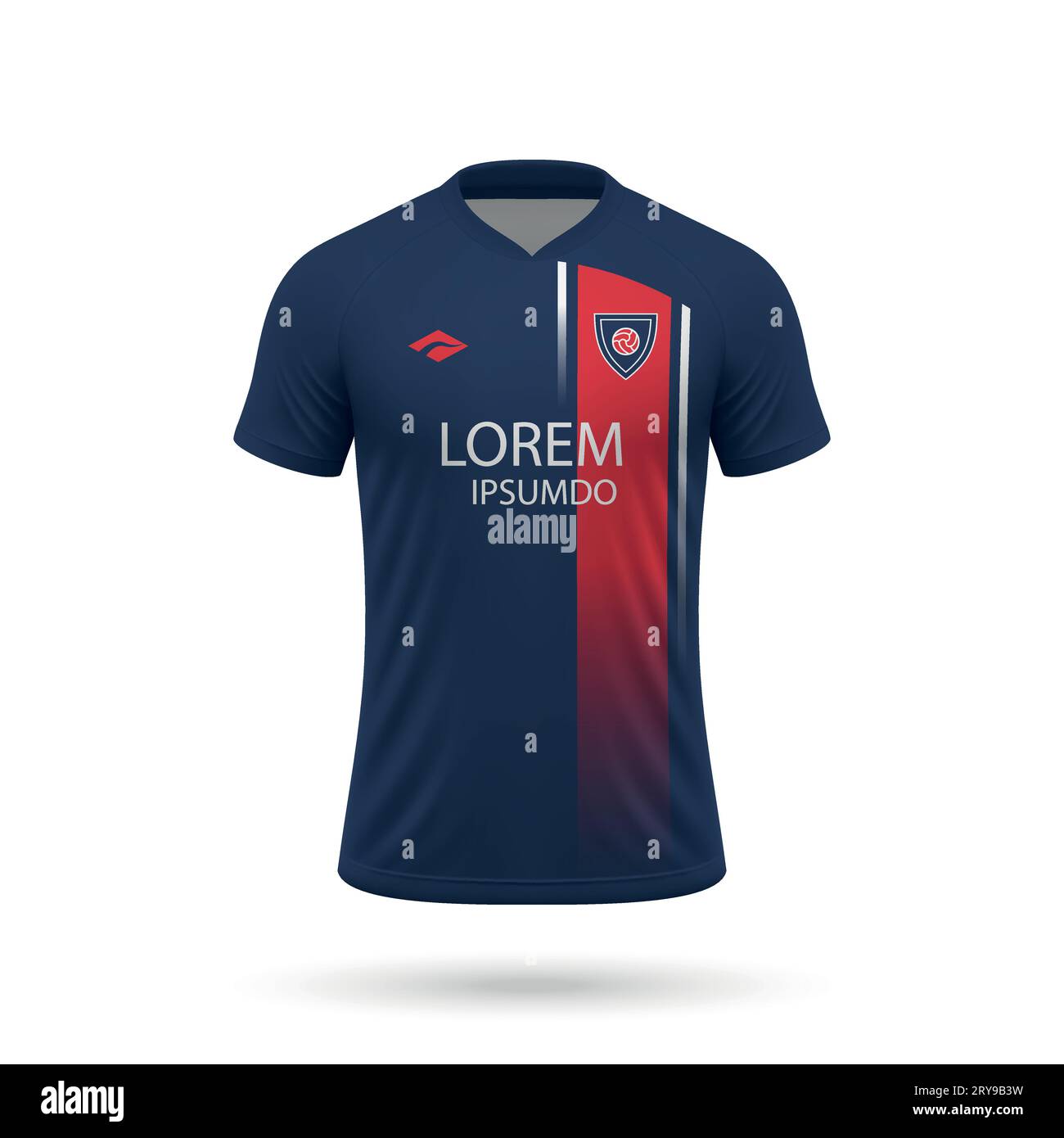 Maillot de football réaliste 3d dans le style PSG, modèle de chemise pour kit de football 2023 Illustration de Vecteur