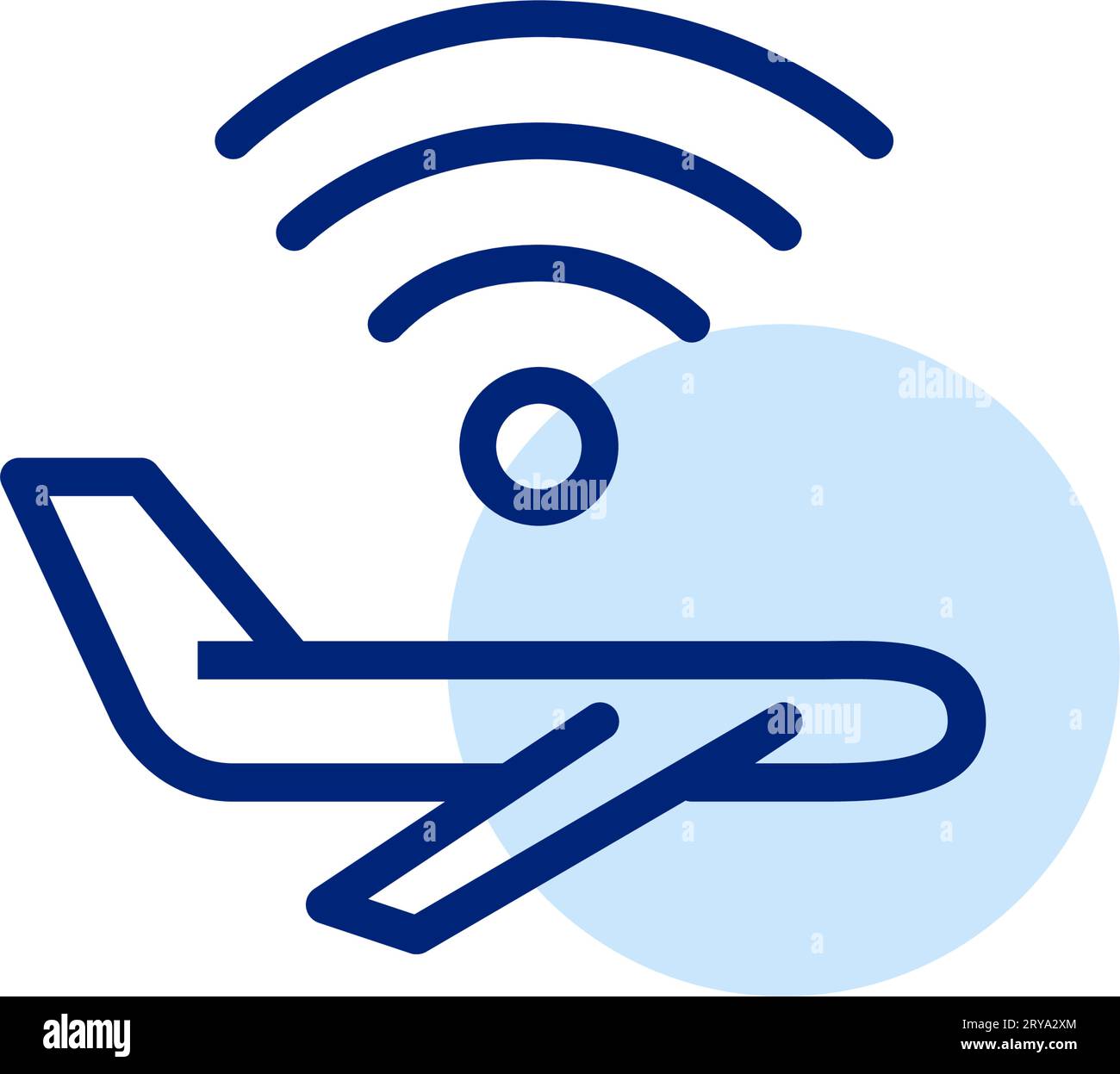 Avion volant avec symbole wi-fi. Icône Pixel Perfect Illustration de Vecteur