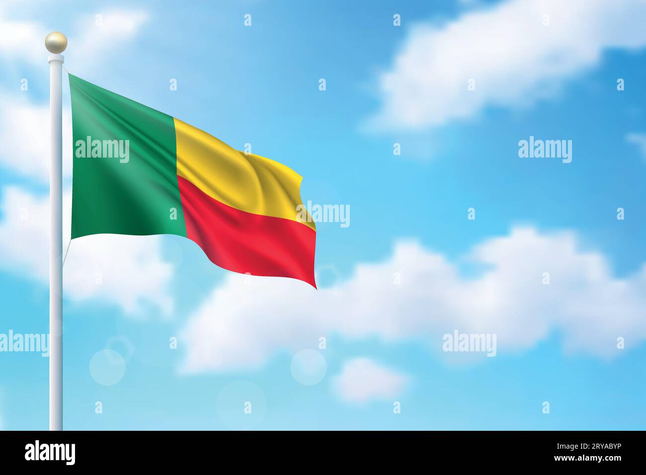 Agitant drapeau du Bénin sur fond de ciel. Modèle pour la conception d'affiche de jour d'indépendance Illustration de Vecteur Agitant drapeau du Bénin sur fond de ciel. Modèle pour la conception d'affiche de jour d'indépendance Illustration de Vecteur