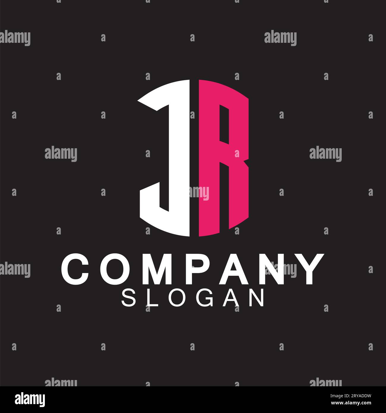 Lettres alphabétiques RJ ou JR logo d'entreprise Illustration de Vecteur