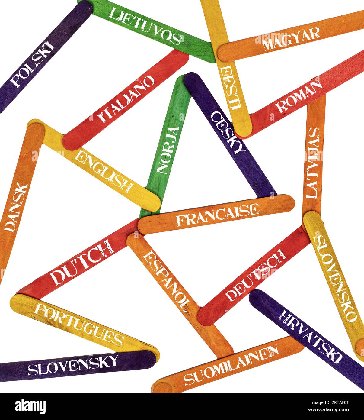 Le concept de l'interconnexion entre les différentes langues du monde Banque D'Images