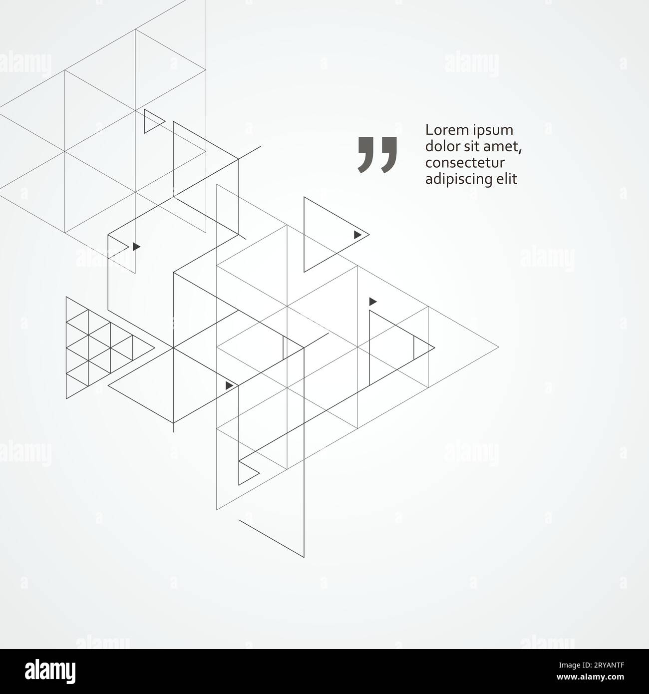 Schéma de réseau scientifique. Lignes de connexion et points sur un arrière-plan simple. Motif hexagone et triangles Illustration de Vecteur