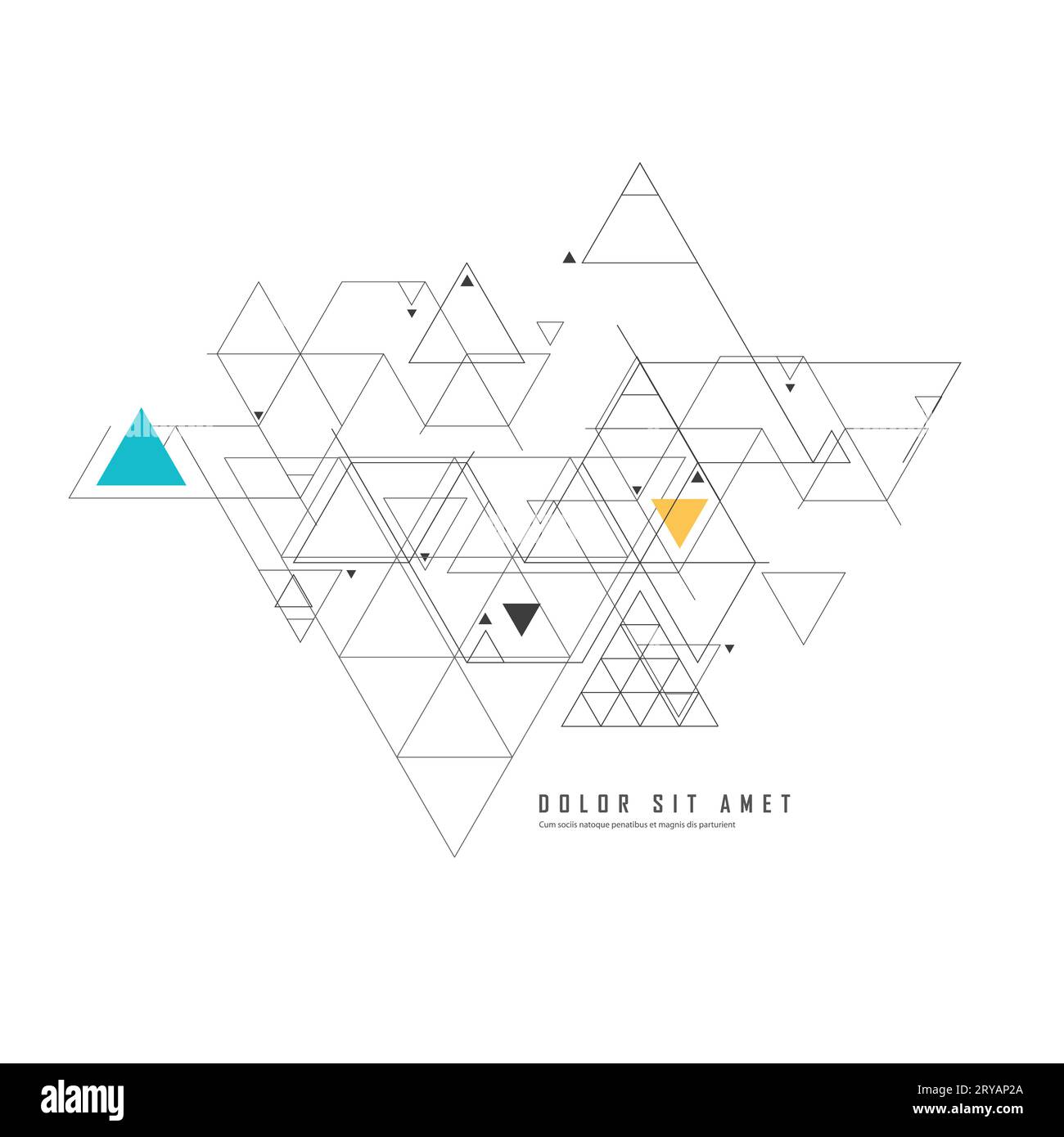 Schéma de réseau scientifique. Lignes de connexion et points sur un arrière-plan simple. Motif hexagone et triangles Illustration de Vecteur