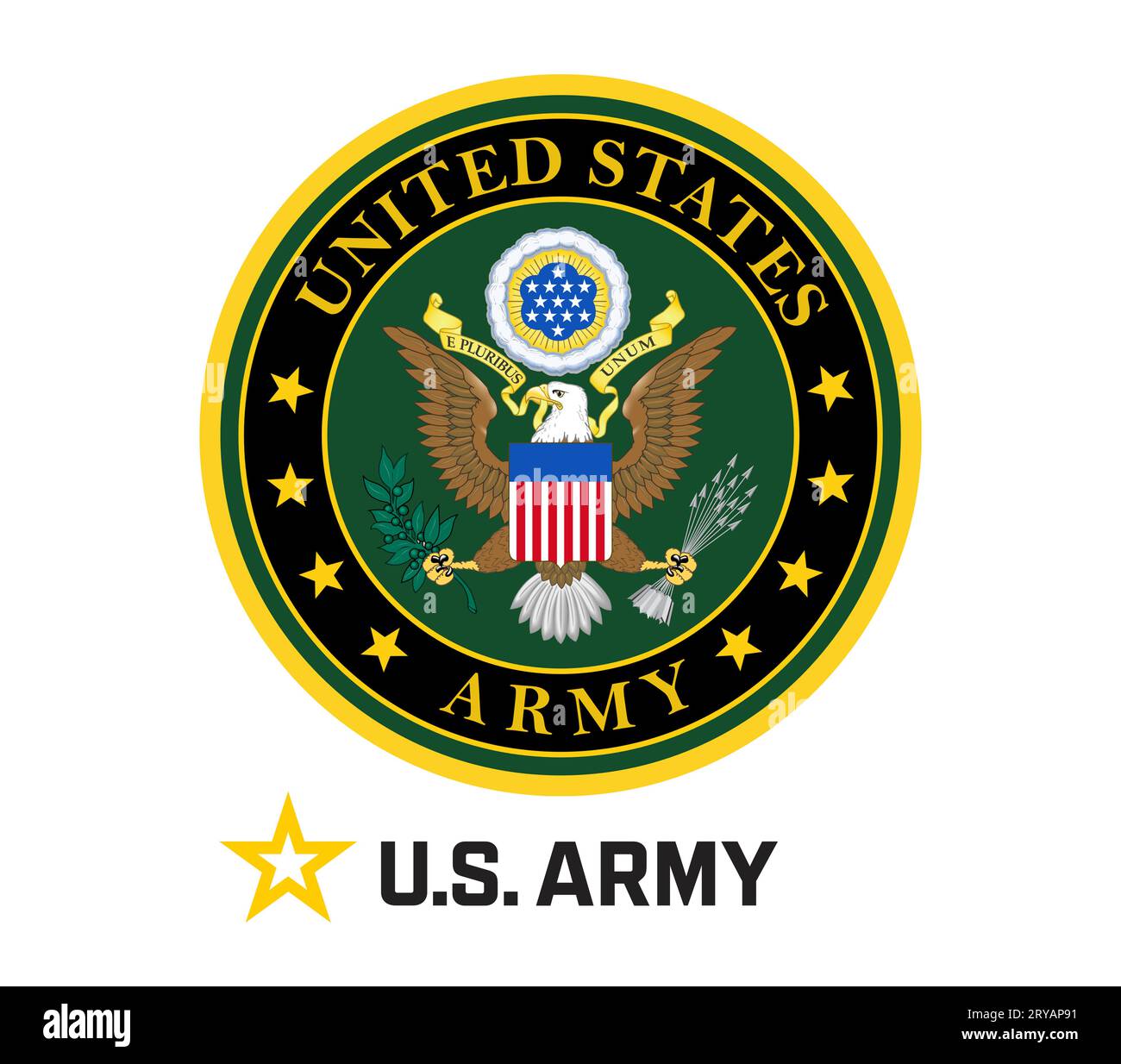 Logo de l'emblème de l'armée des États-Unis Banque D'Images