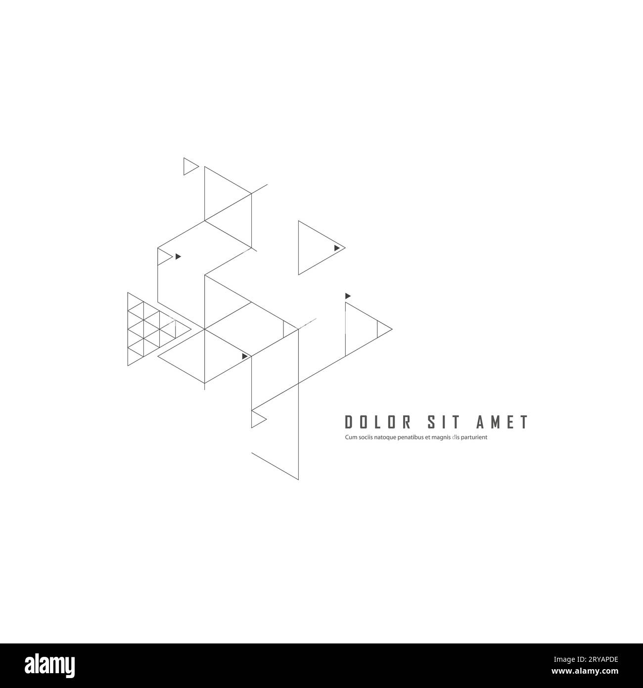 Schéma de réseau scientifique. Lignes de connexion et points sur un arrière-plan simple. Motif hexagone et triangles Illustration de Vecteur