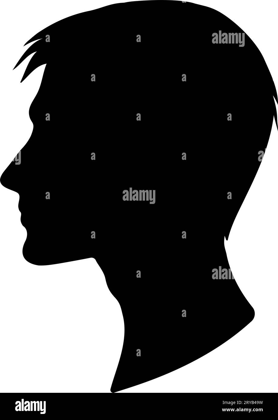 Avatar de silhouette de profil de tête d'homme. Illustration vectorielle Illustration de Vecteur