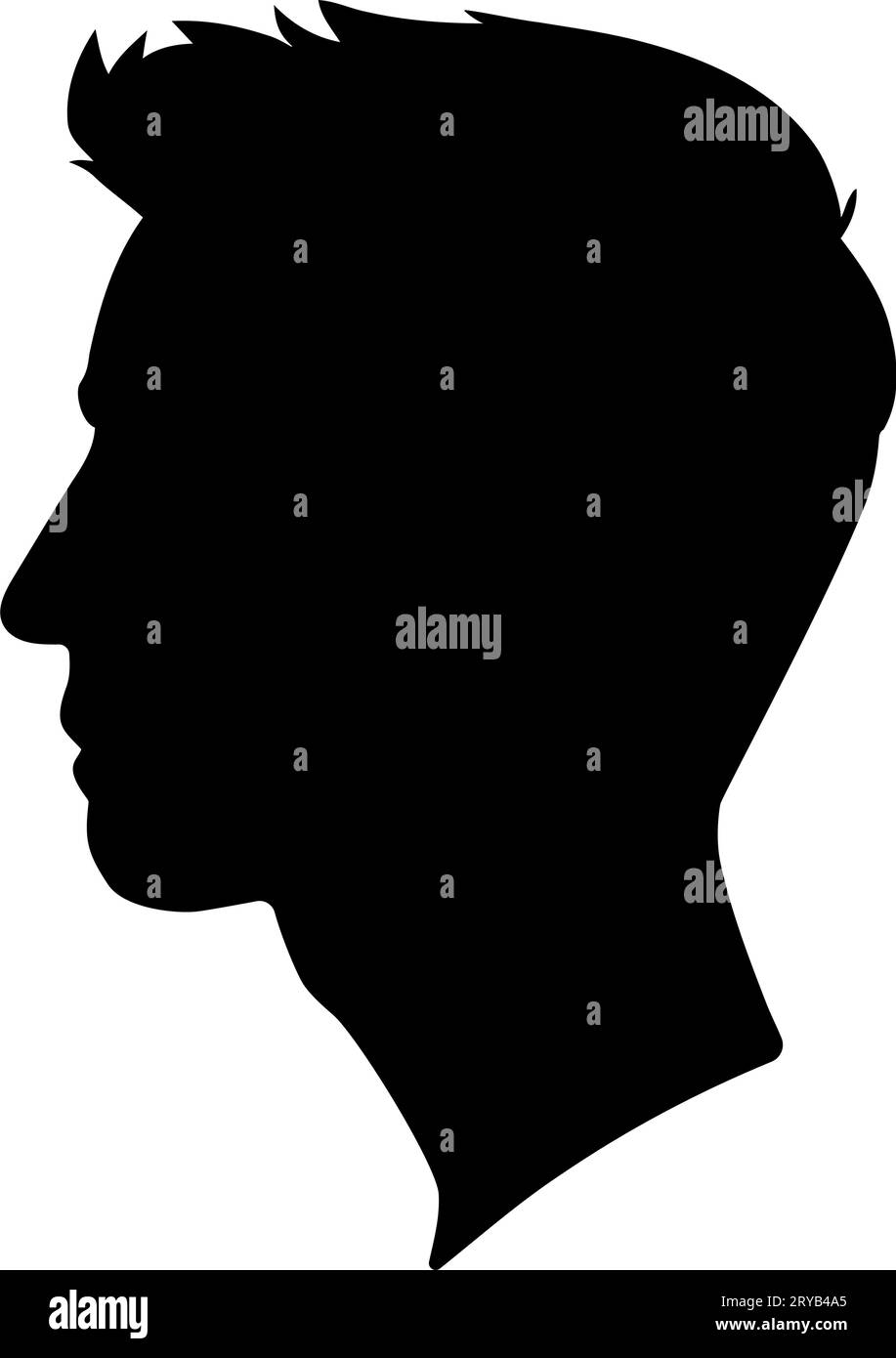 Avatar de silhouette côté visage d'homme. Illustration vectorielle Illustration de Vecteur